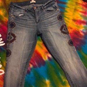 Forever 21 Aztec design threaded jeans